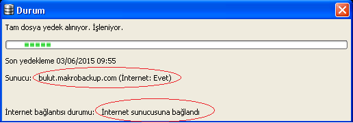Bağlantı kurulmuş durum ekranı